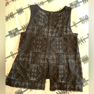 Madewell black tank top embroidered back